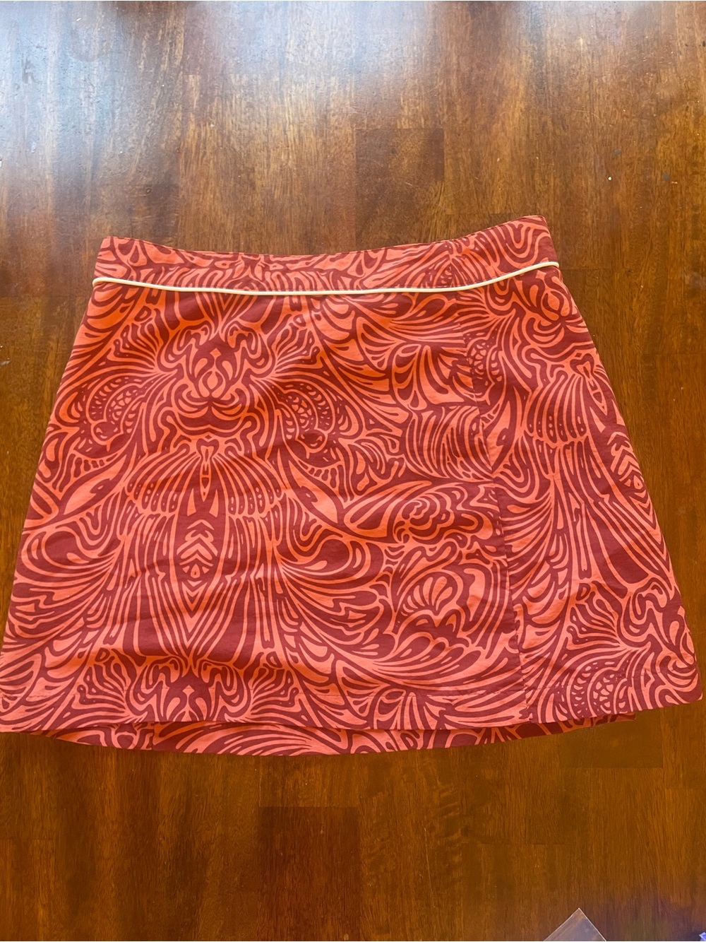 Patagonia Button Out Boardie Skirt Size 8 Rust Print Snap Nylon Beach Vintage - Picture 2 of 7